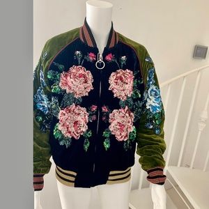 Gucci Roses embellished velvet bomber IT 40
